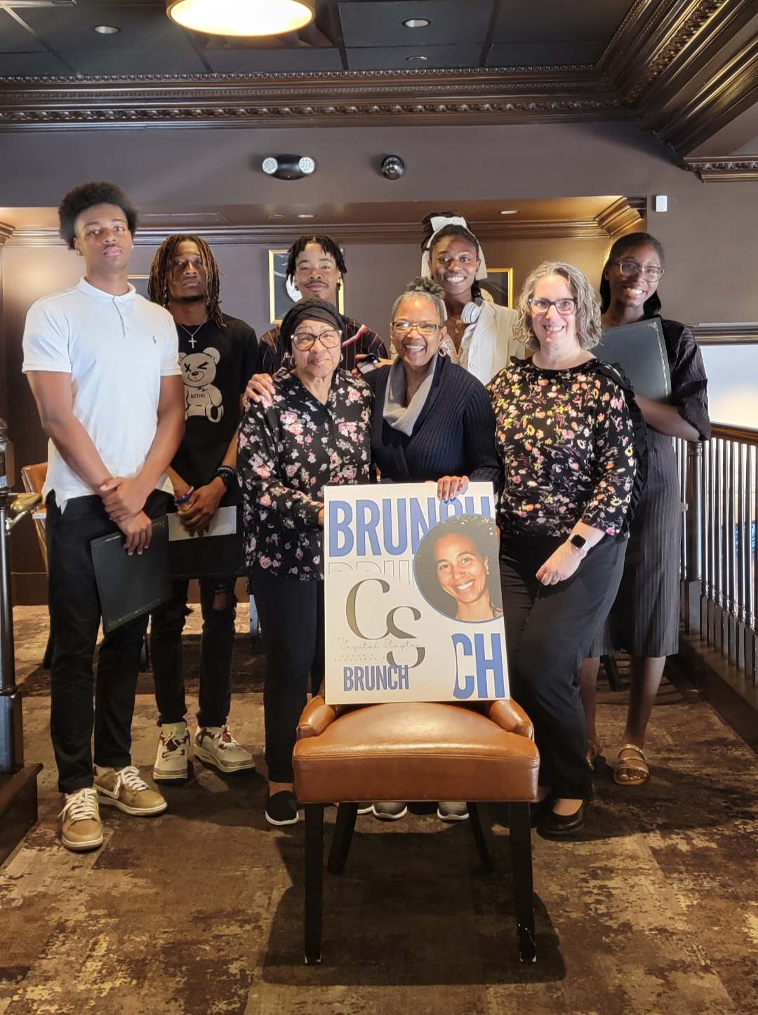 Scholarship Winners and Crystal's Mother, Mother-In Law, and Sister